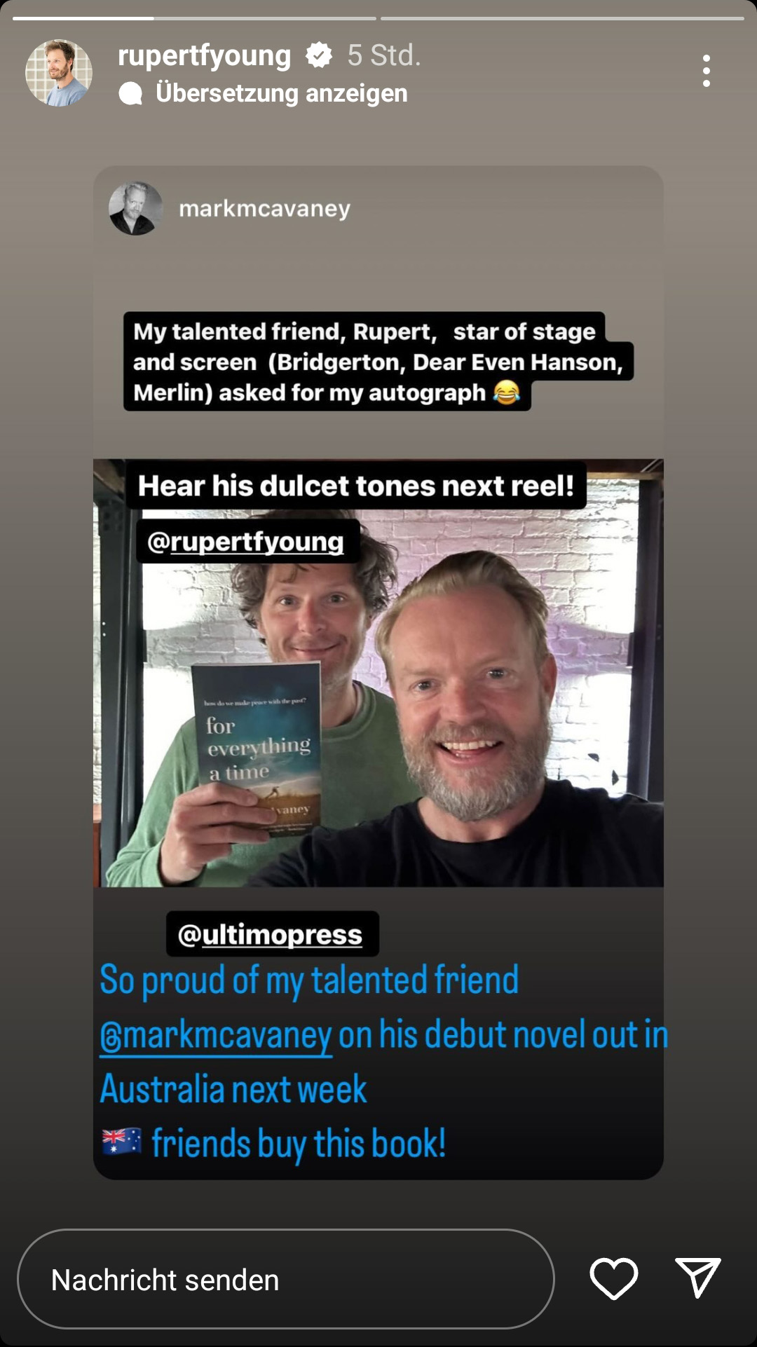 Book promo post on Instagram